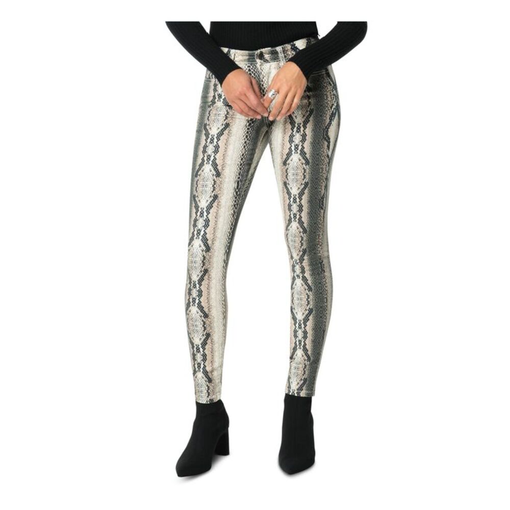 JOE'S Womens Brown Zippered Animal Print Skinny Jeans 26 Waist